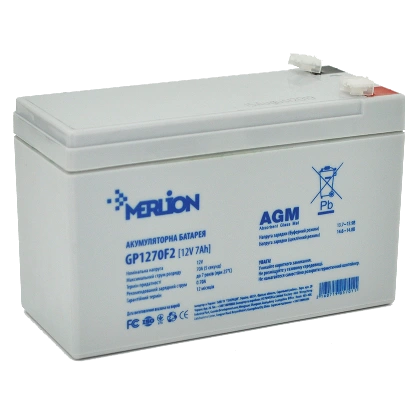 Акумуляторна батарея merlion merlion agm gp1270f2 12В 7А•г