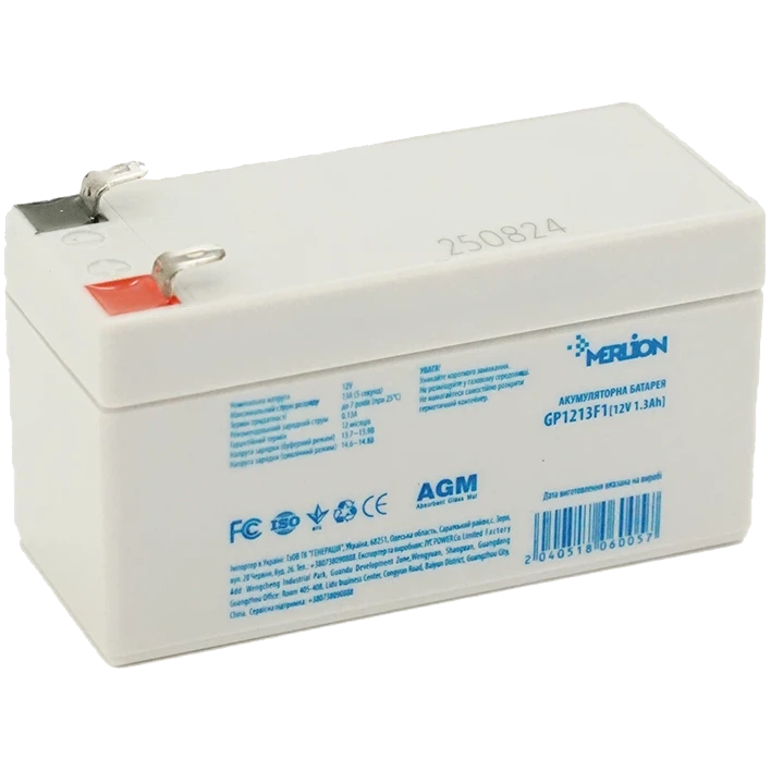 Акумуляторна батарея merlion merlion agm gp1213f1 12В 1.3 А•г