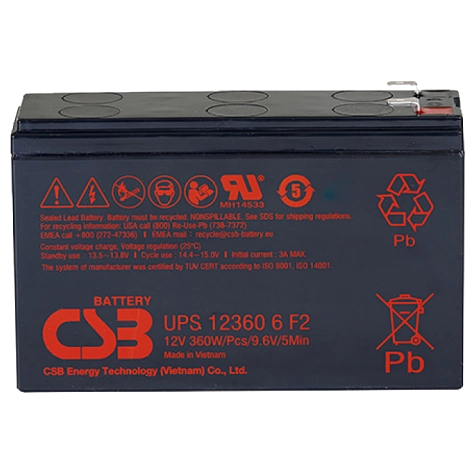 Акумуляторна батарея csb csb ups123606f2/f1 12v6ah