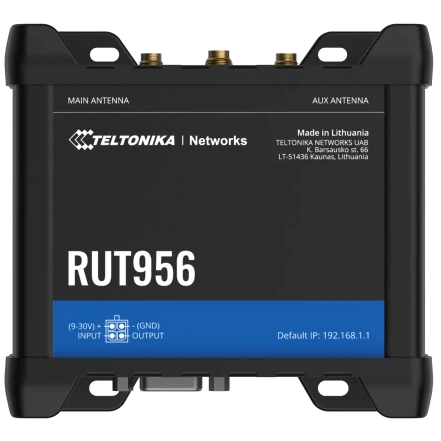Промисловий стільниковий маршрутизатор teltonika teltonika rut956 з 4g lte, wi-fi, rs-232, rs-485
