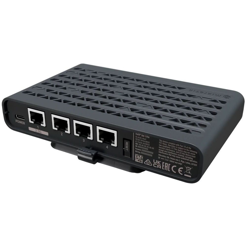 Маршрутизатор и точка доступа mikrotik mikrotik hap be lite (a42g-hbep) wi-fi 7 be3600