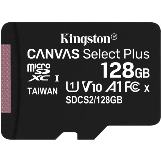 Карта пам'яті kingston kingston microsd 128gb c10 uhs-i r100mb/s + sd