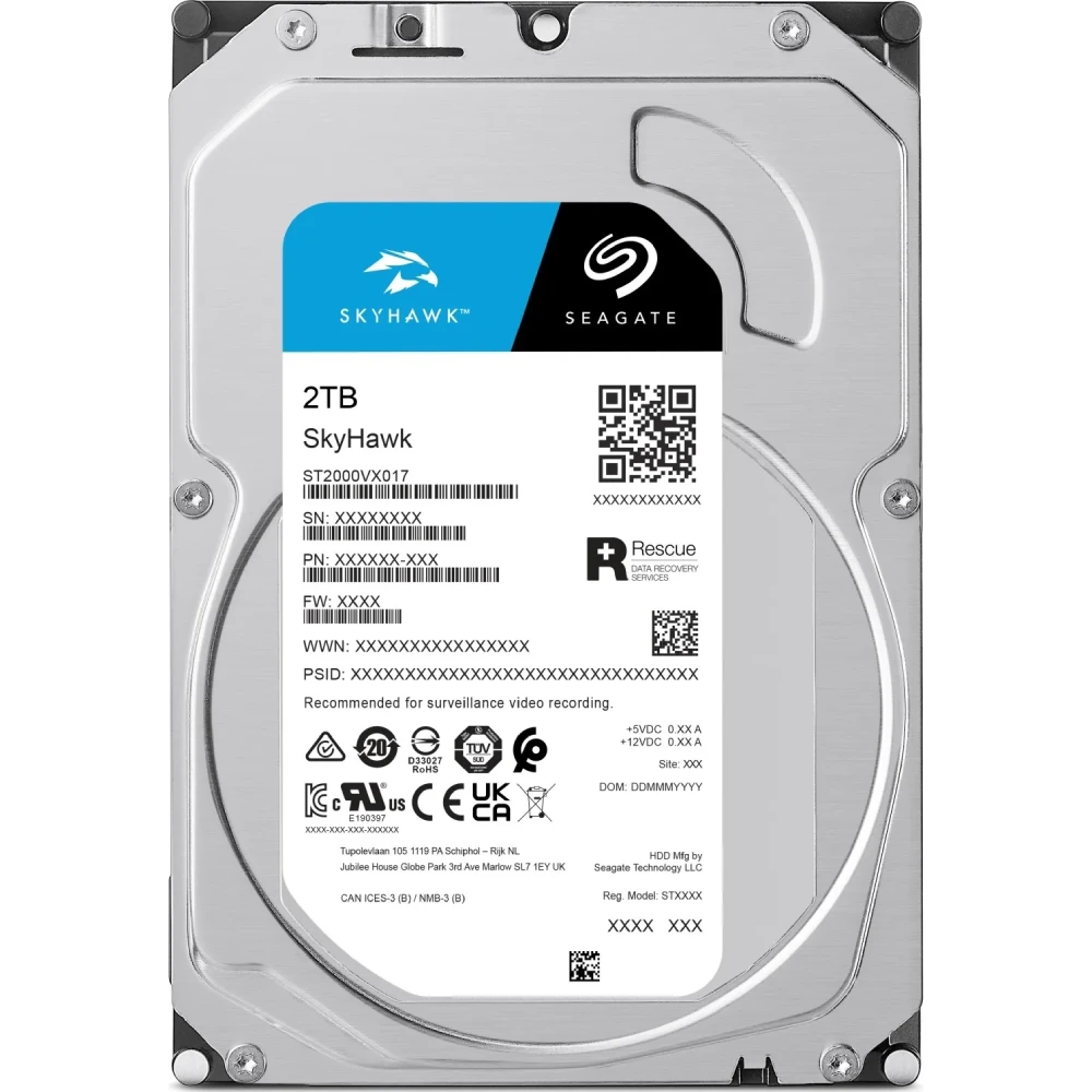 Жорсткий диск внутрішній seagate seagate skyhawk st2000vx017 2Тб
