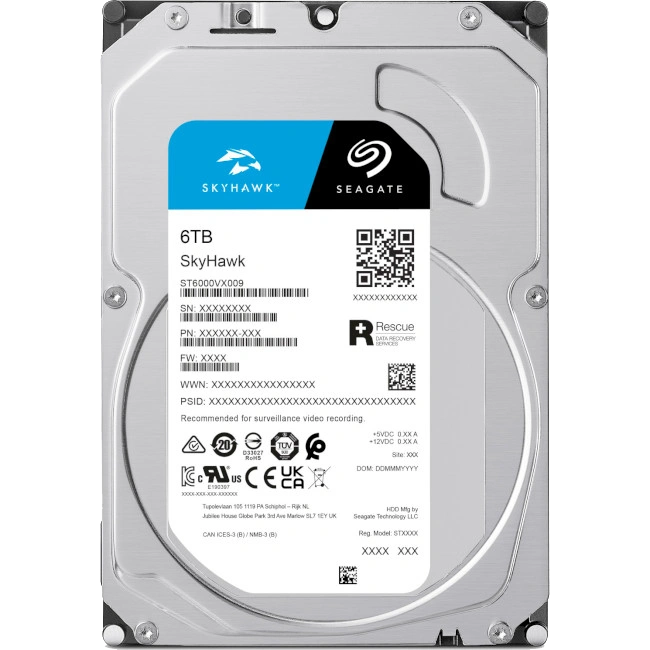 Жорсткий диск внутрішній seagate seagate skyhawk st6000vx009 6Тб