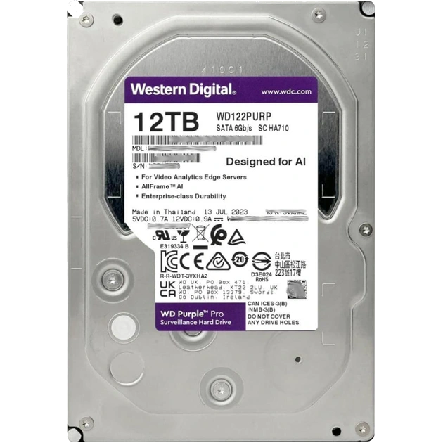 Жесткий диск внутренний western digital western digital wd122purp 12Тб