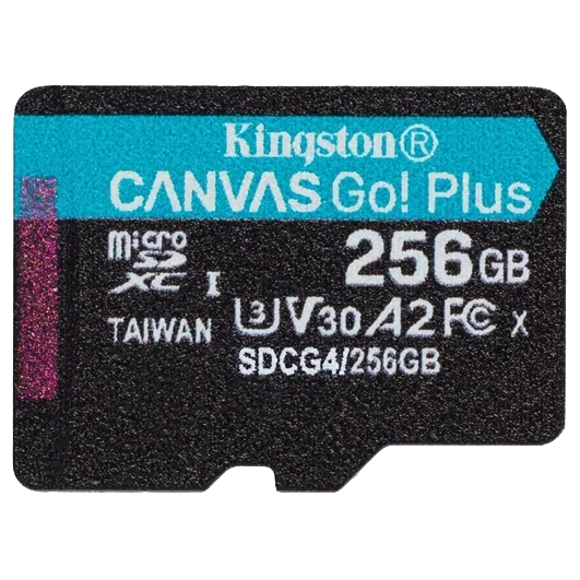 Модуль флеш-пам'яті kingston kingston 256gb microsdxc canvas go plus gen4 200r