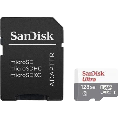 Карта пам'яті sandisk sandisk ultra microsdxc 128gb + sd adapter class 10 uhs-i